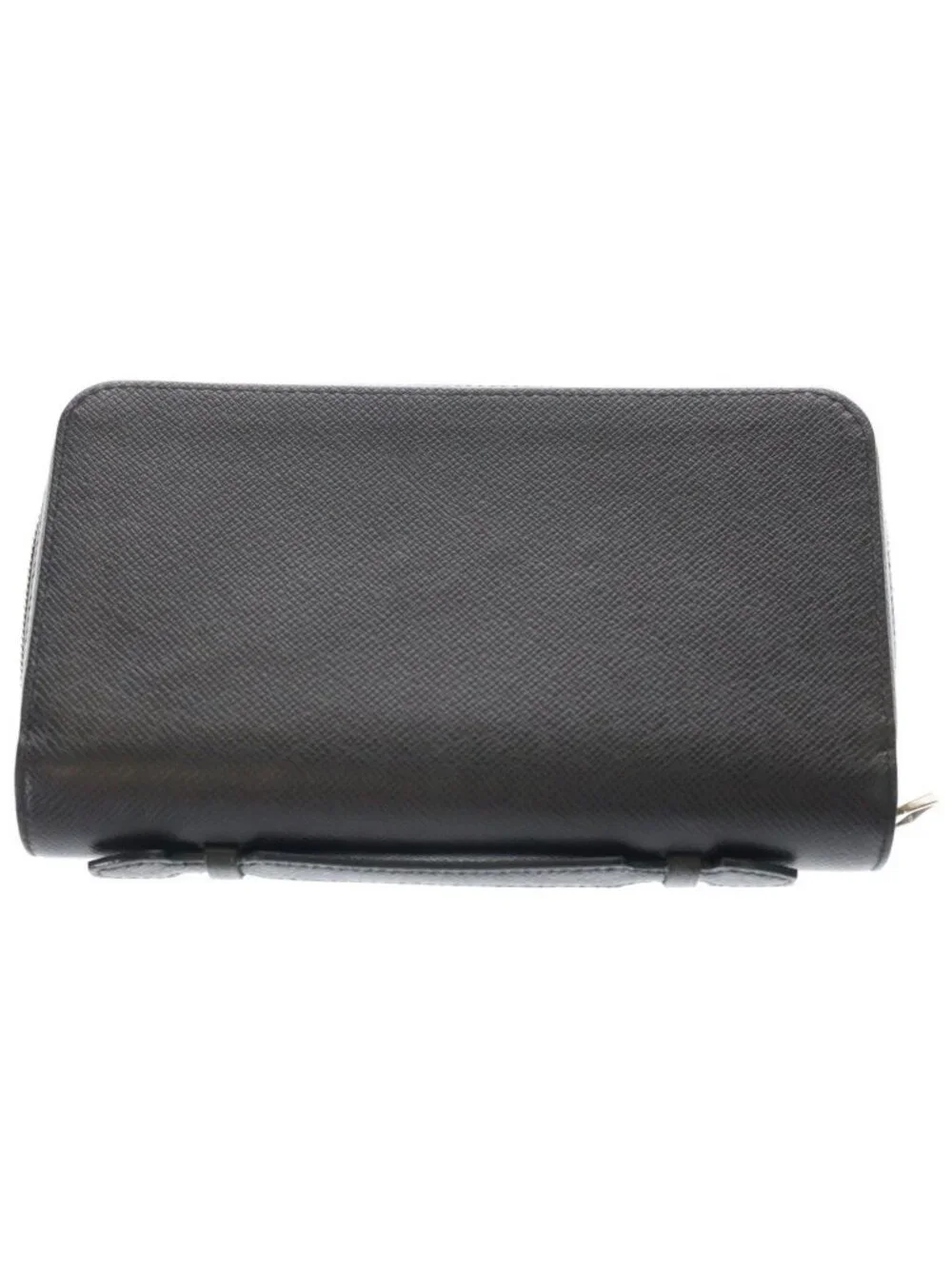 Louis Vuitton Taiga Zippy XL Zip Around Wallet Black Leather Silver